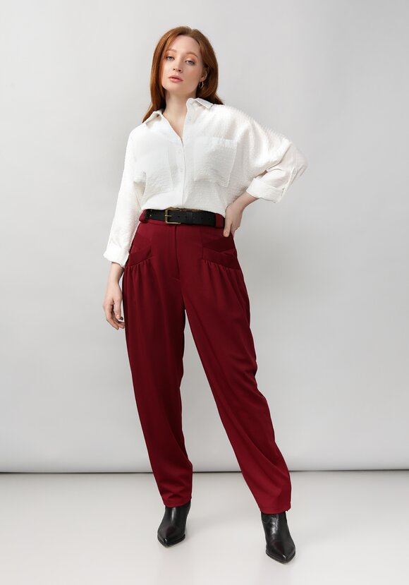 Брюки женские со сборкой на карманах шир.  580, рис. 27