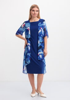 Платье с шифоновой накидкой с узором