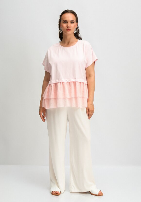 Блуза комбинированная с ярусами по низу шир.  580, рис. 16