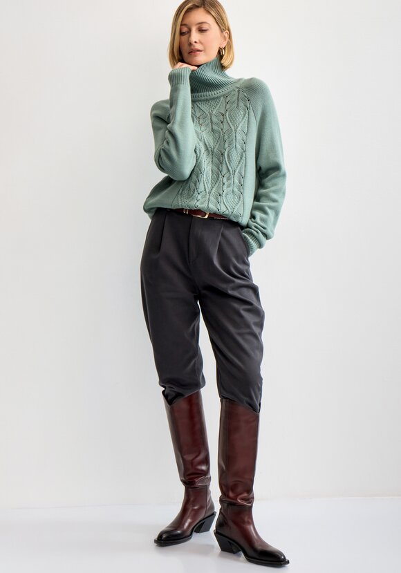 Свитер с ажурным рисунком шир.  580, рис. 8