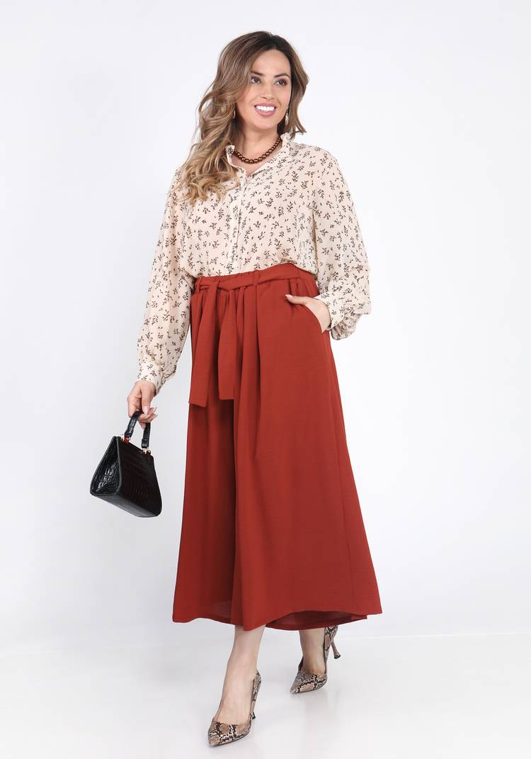 Брюки-кюлоты широкие с поясом шир.  750, рис. 3