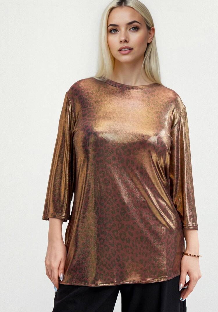 Блуза из ткани с голографическим принтом шир.  750, рис. 29