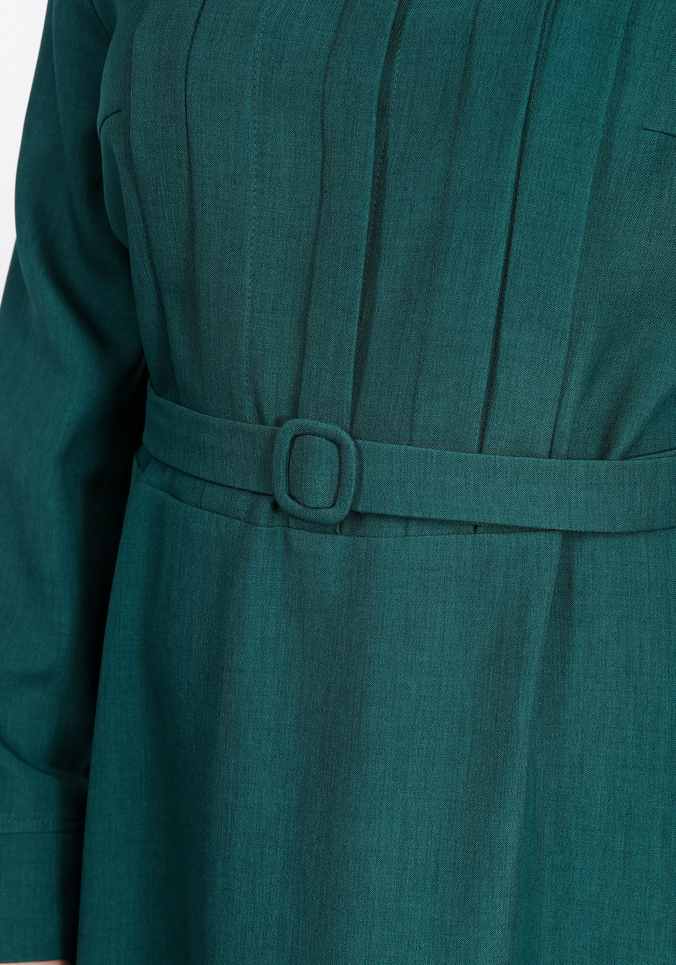 Платье с отложным воротником и поясом Elletto Life, размер 48, цвет зеленый - фото 4