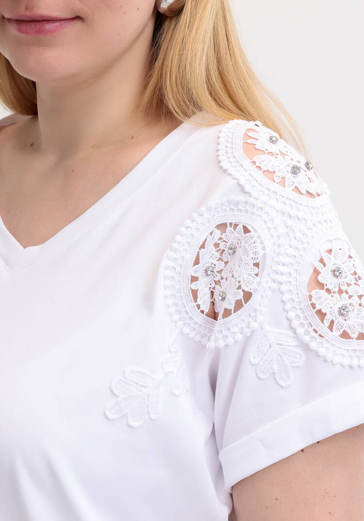 Блуза с вставкой узора из кружева шир.  750, рис. 5