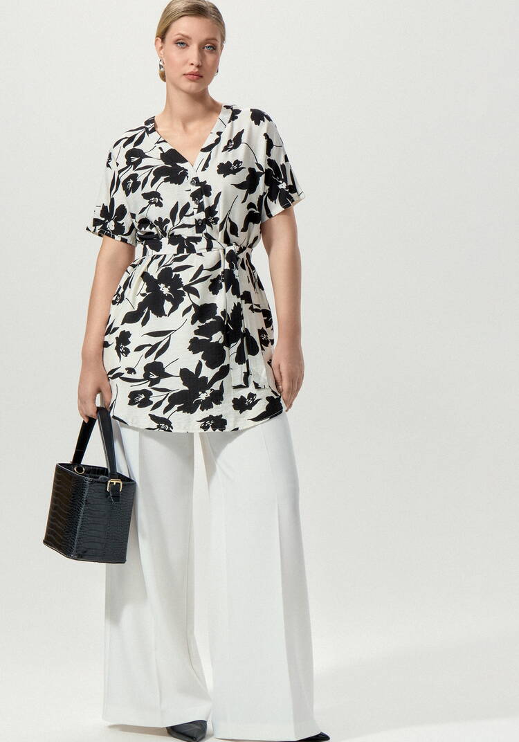 Туника на пуговицах с принтом шир.  750, рис. 17