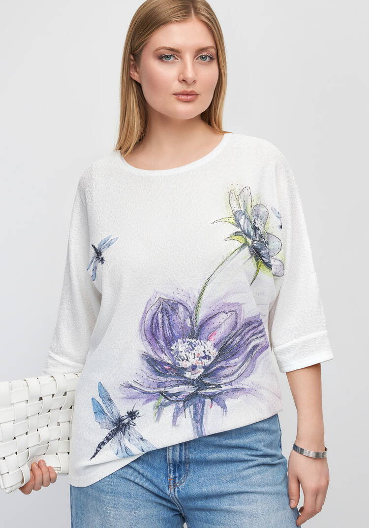 Блуза с цветочным принтом Инга шир.  750, рис. 7