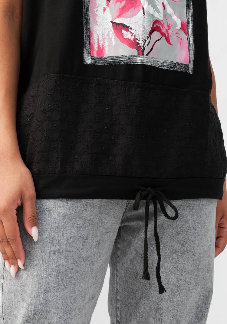 Блуза с принтом и ажурными вставками шир.  750, рис. 25