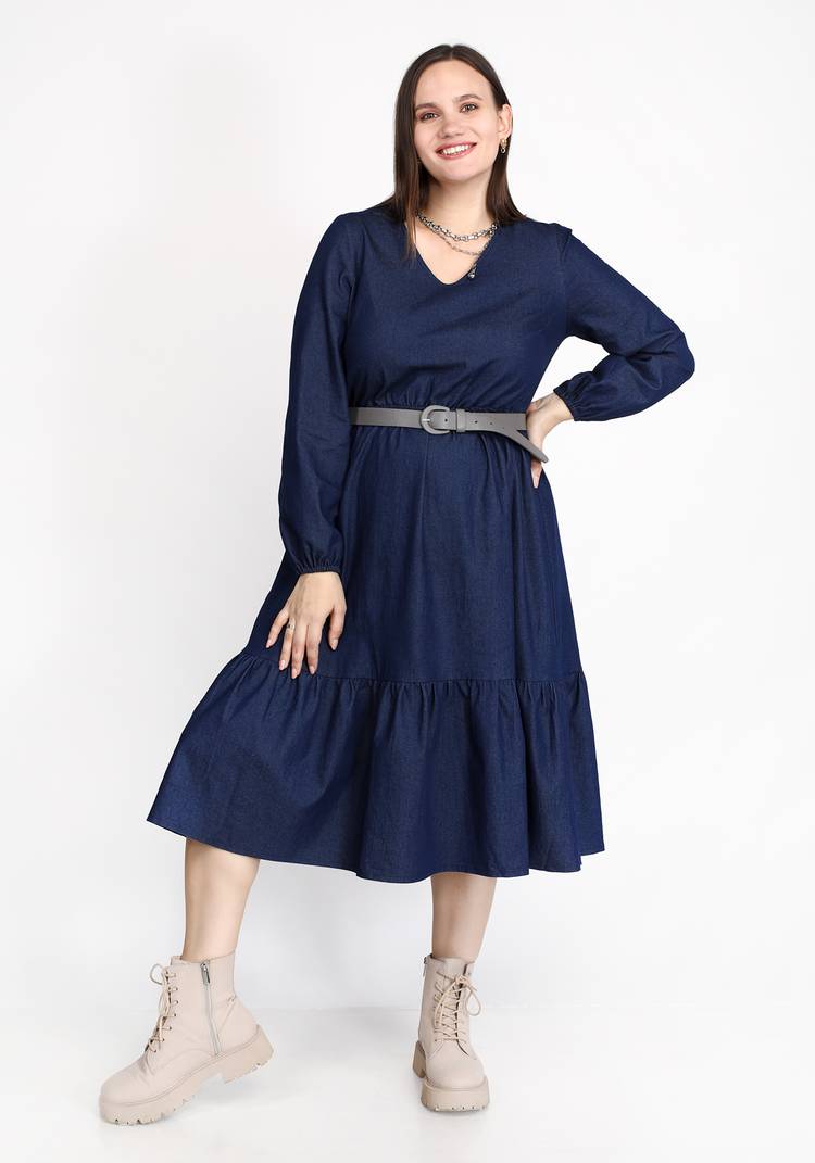 Платье ярусное джинсовое шир.  750, рис. 7