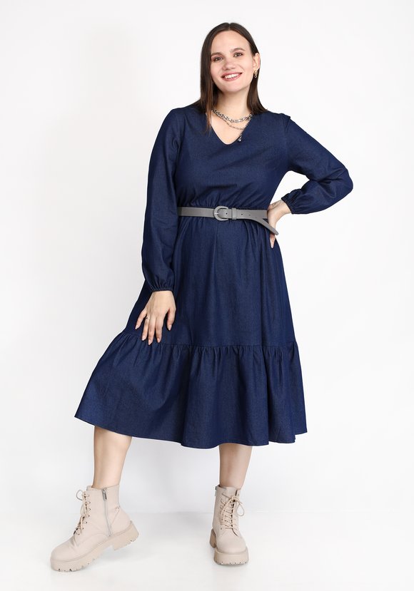 Платье ярусное джинсовое шир.  580, рис. 7