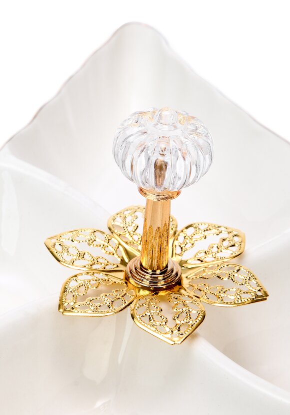 Менажница из фарфора Золотой цветок шир.  580, рис. 22