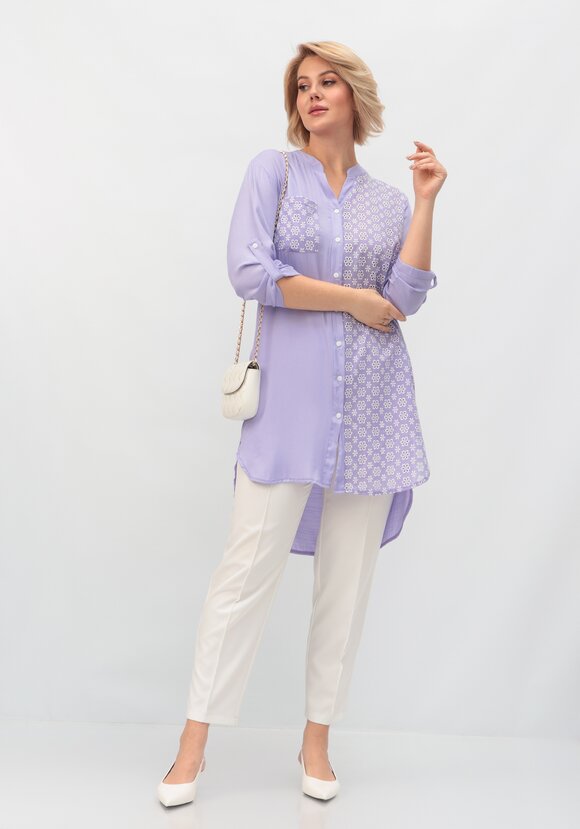 Рубашка удлиненная из хлопка шир.  580, рис. 17