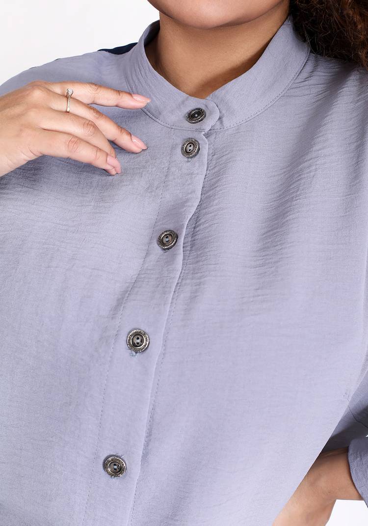 Блуза на пуговицах с боковыми разрезами шир.  750, рис. 4