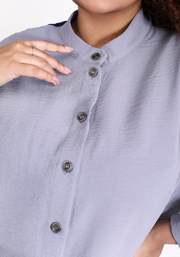 Блуза на пуговицах с боковыми разрезами шир.  580, рис. 4