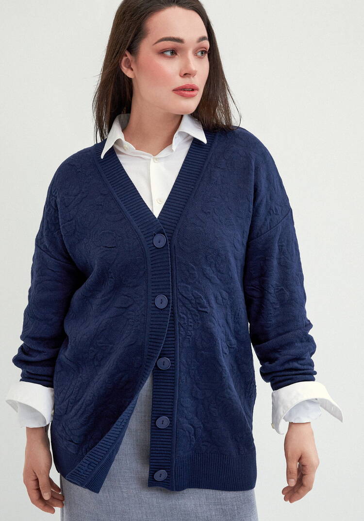 Кардиган с V-образным вырезом свободный шир.  750, рис. 9