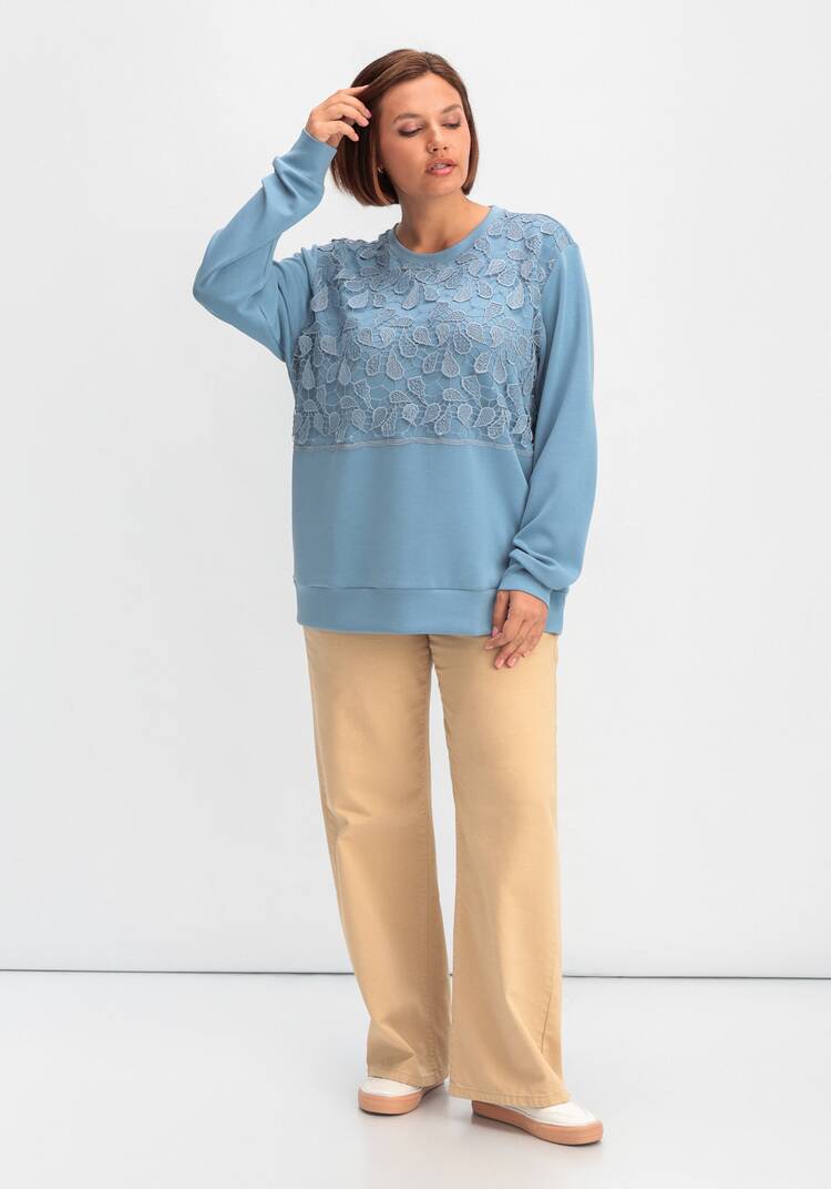 Свитшот с ажурным декором шир.  750, рис. 30
