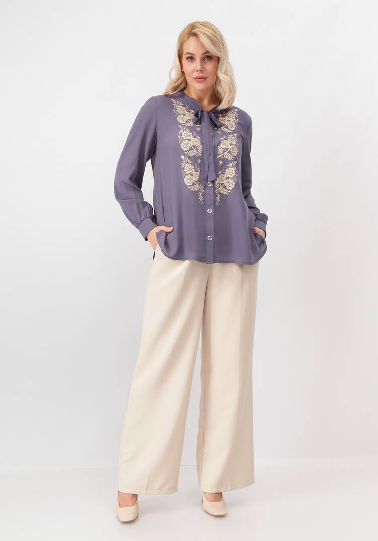 Блуза с цветочным принтом на груди шир.  750, рис. 9