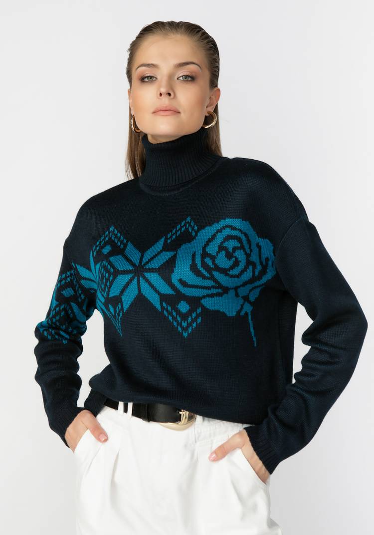 Джемпер с орнаментом по груди и рукаву шир.  750, рис. 12