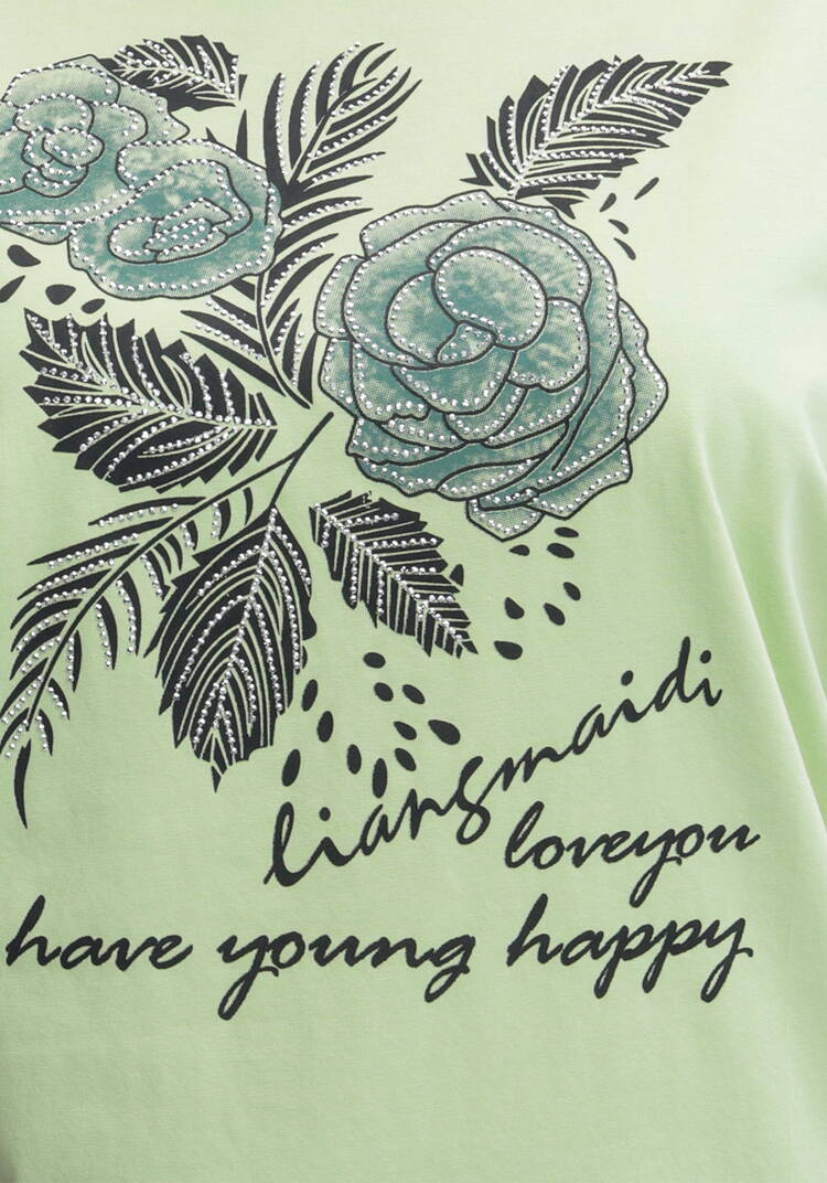 Футболка с принтом Зеленый цветок шир.  750, рис. 15