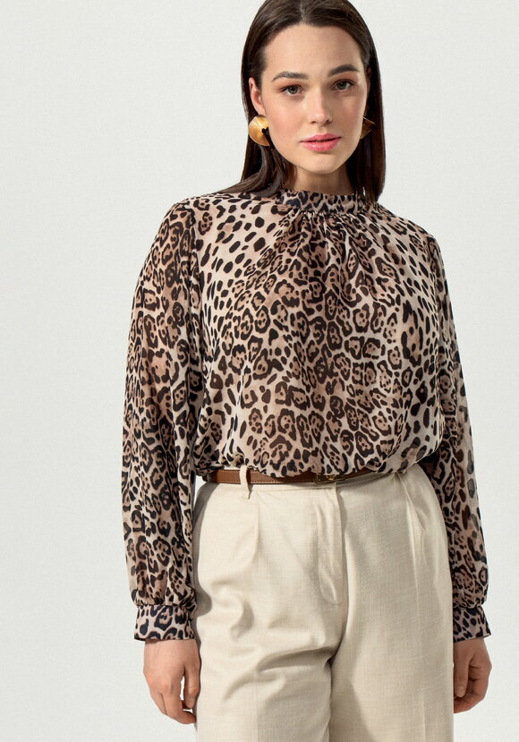 Блуза с принтом леопард шир.  580, рис. 12
