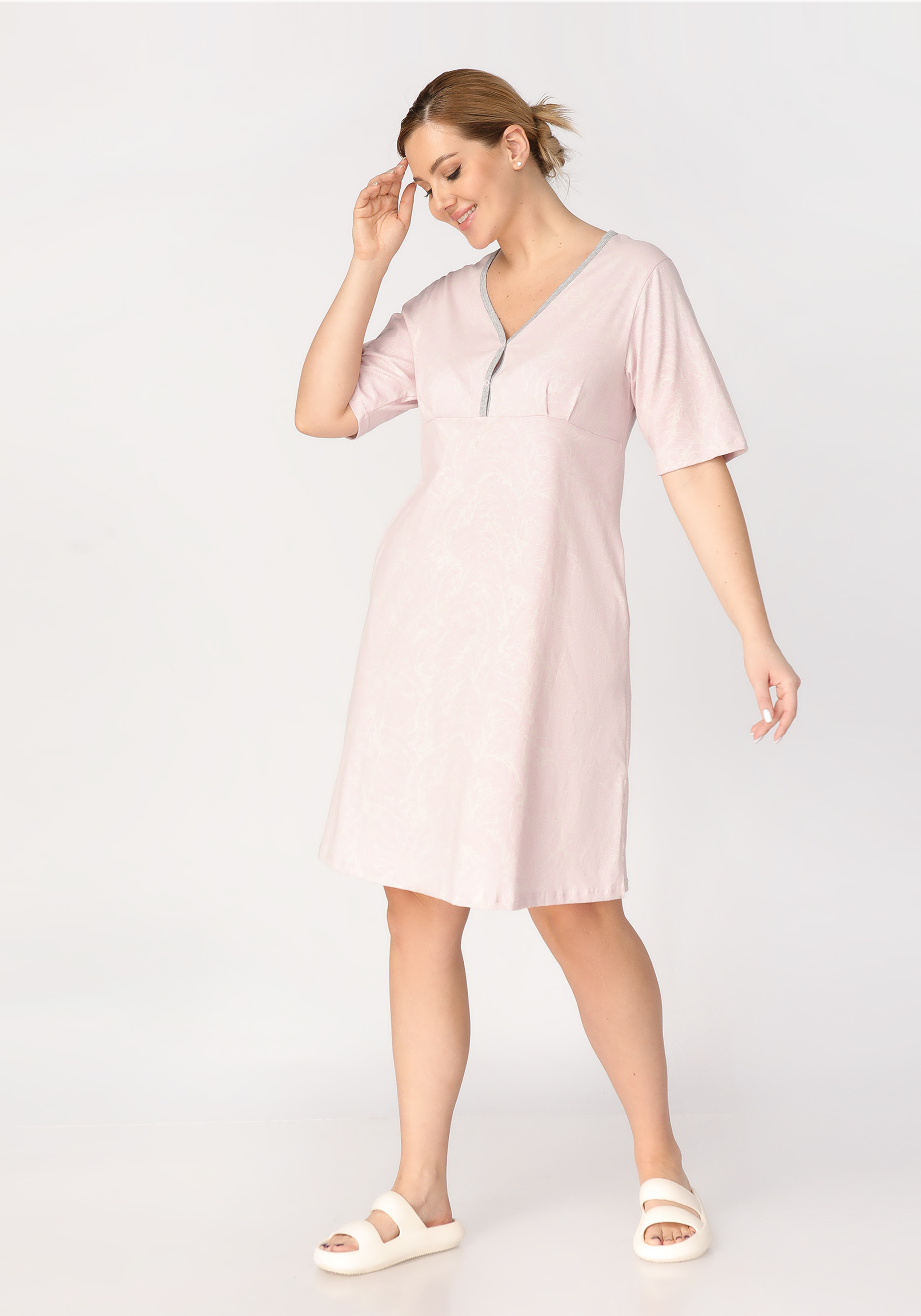 Платье домашнее свободного силуэта «Небула», цвет розовый, размер 46-48