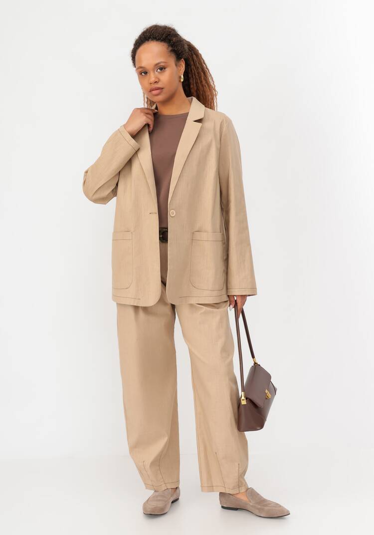 Пиджак изо льна однобортный шир.  750, рис. 9