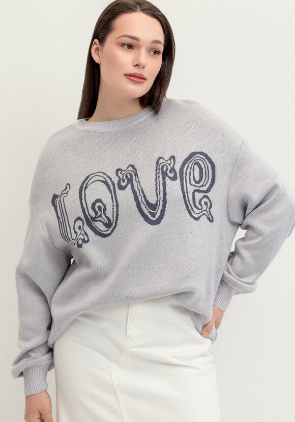 Джемпер с жаккардовой надписью шир.  580, рис. 24