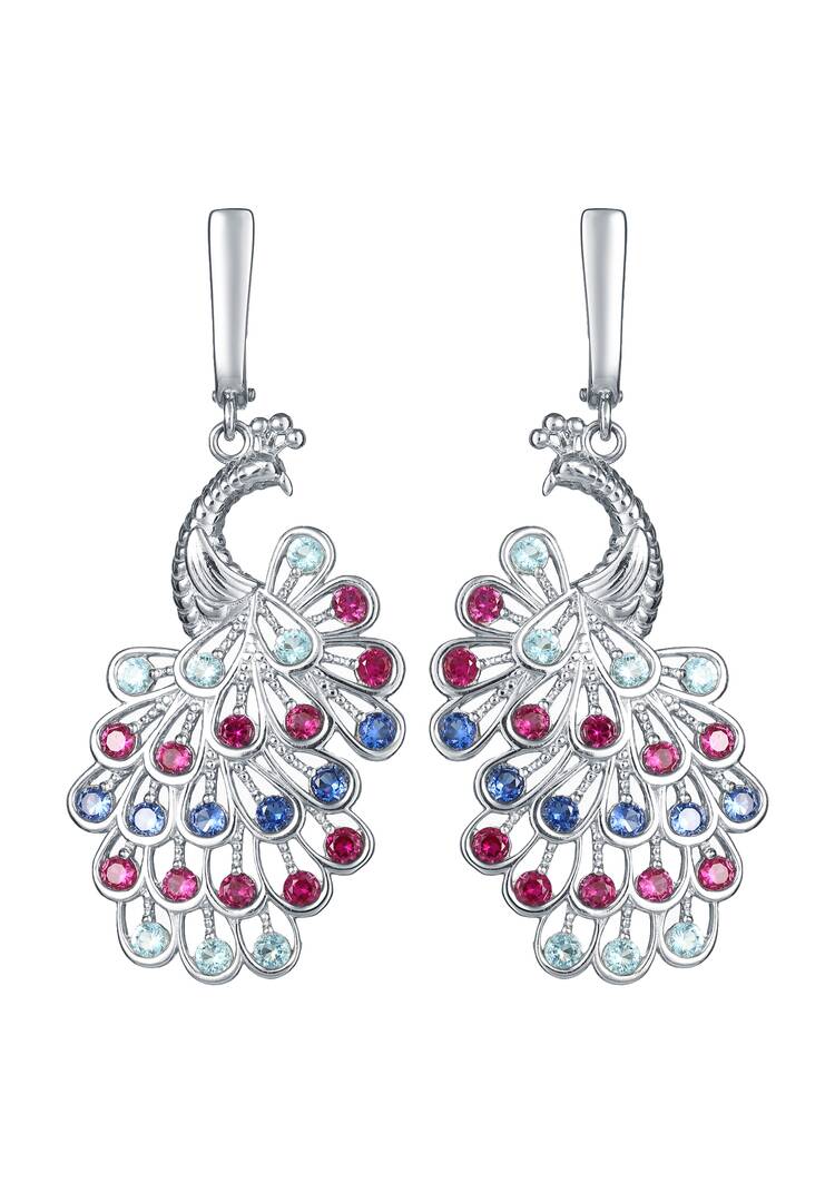 Серьги серебряные Благородная птица шир.  750, рис. 2