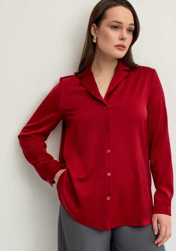 Блуза шелковая с отложным воротом шир.  580, рис. 21