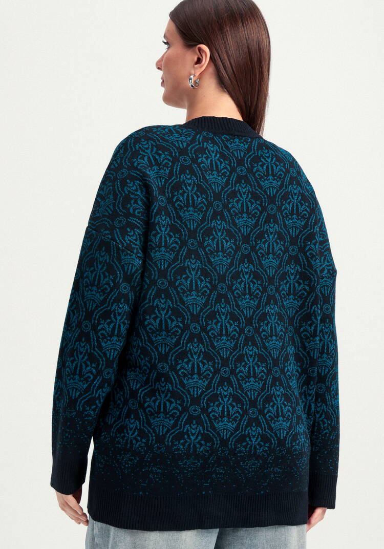 Кардиган с узорами и эффектом деграде шир.  750, рис. 11