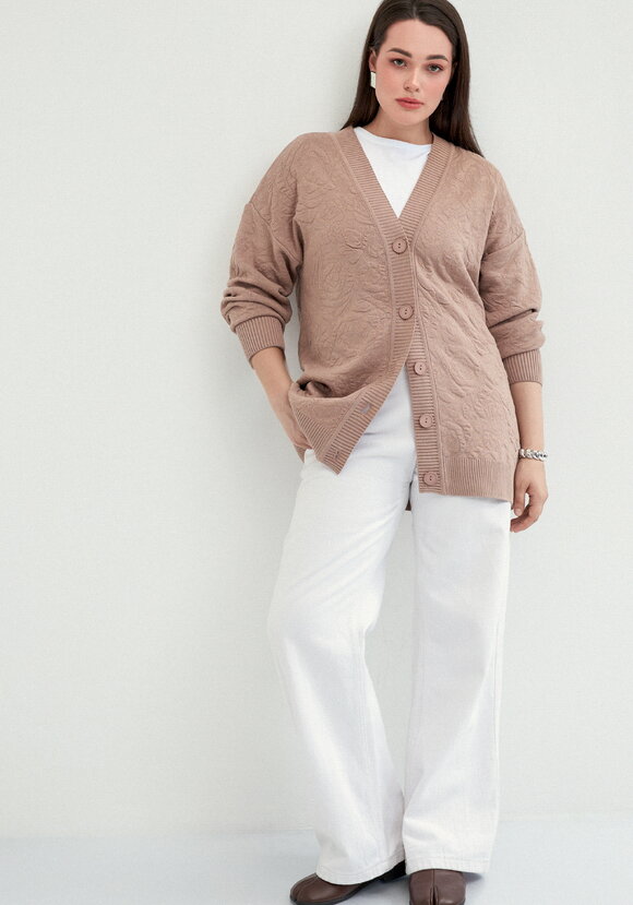 Кардиган с V-образным вырезом свободный шир.  580, рис. 2