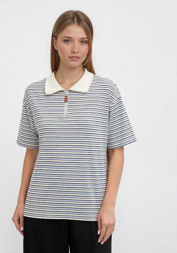 Поло на молнии в полоску шир.  580, рис. 4