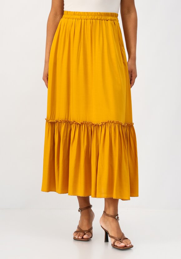 Юбка с воланом с резинкой на талии шир.  580, рис. 19