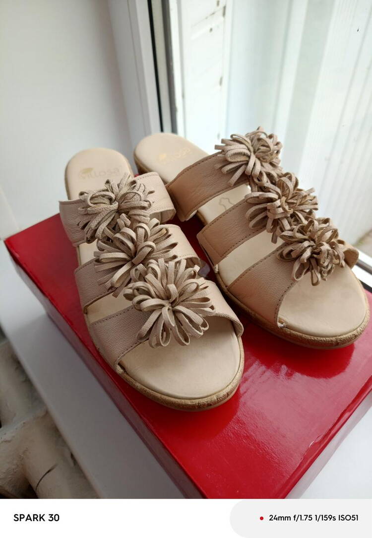 Сабо женские из натуральной кожи шир.  750, рис. 1
