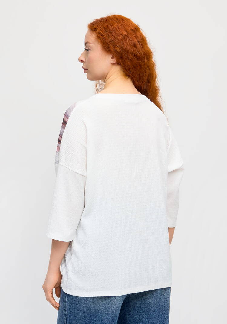 Блуза с принтом Миланика шир.  750, рис. 15