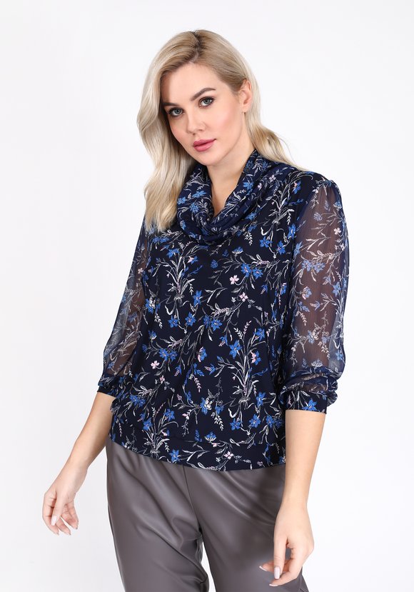 Блуза с воротом хомут шир.  580, рис. 4