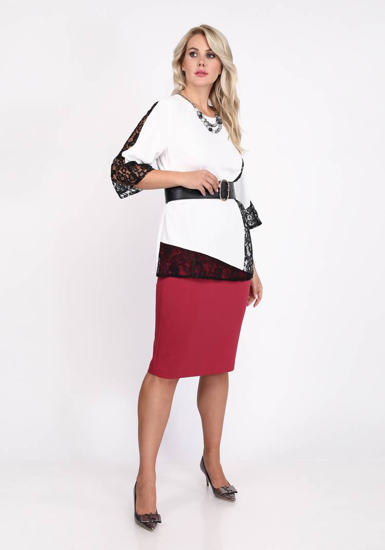 Блуза с отделкой из кружева и рукавом 3/4 шир.  750, рис. 10