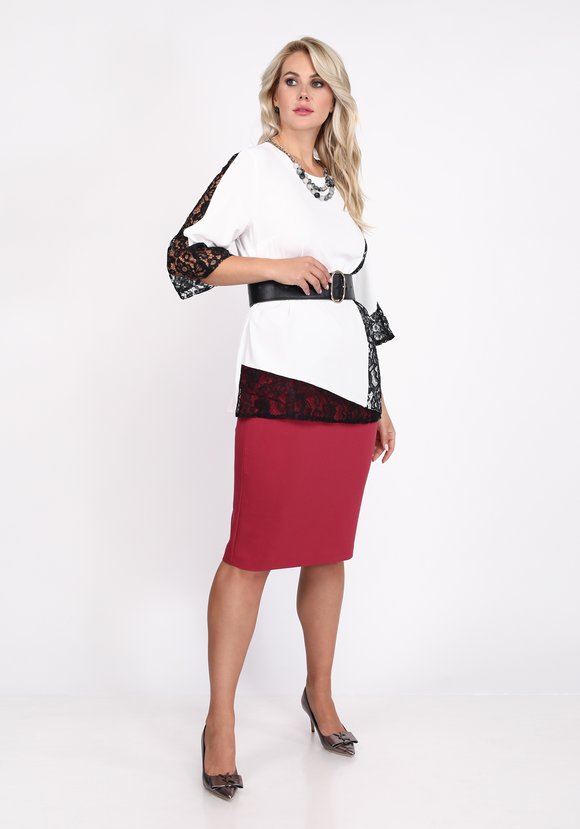 Блуза с отделкой из кружева и рукавом 3/4 шир.  580, рис. 10