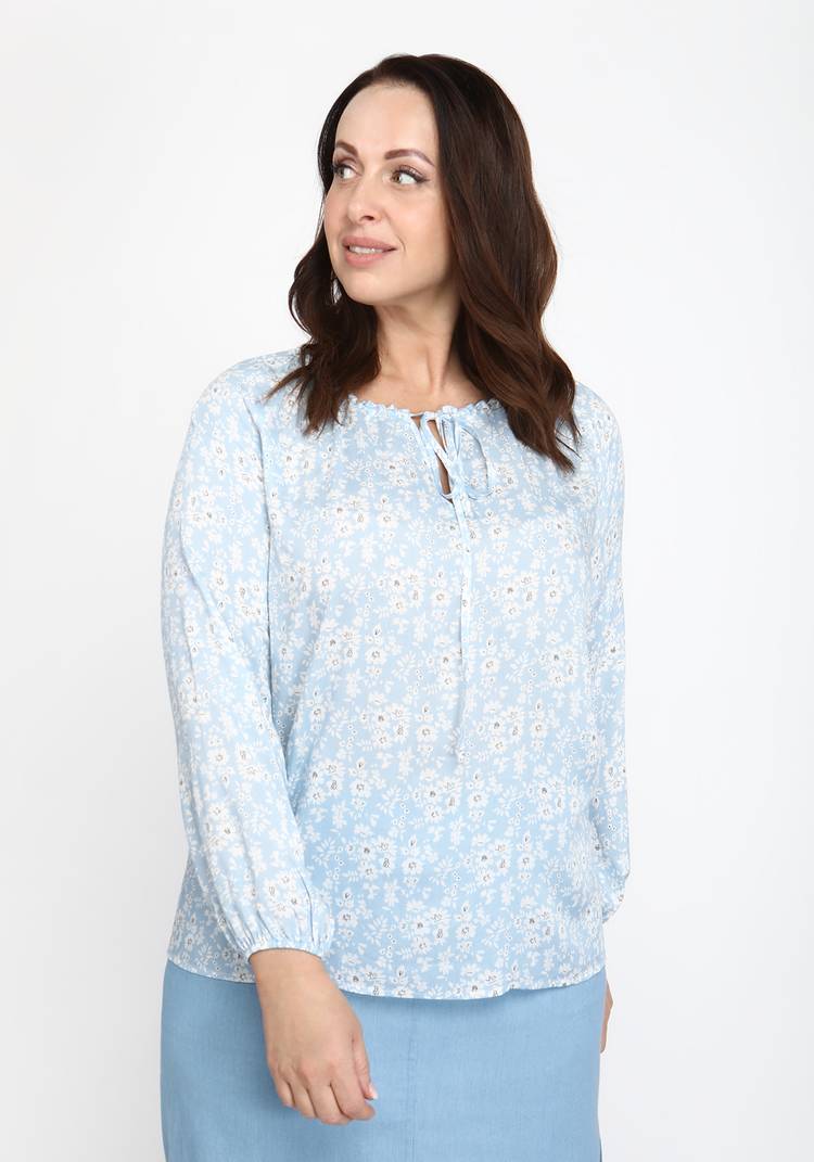 Блуза свободного кроя с набивным рисунком шир.  750, рис. 9