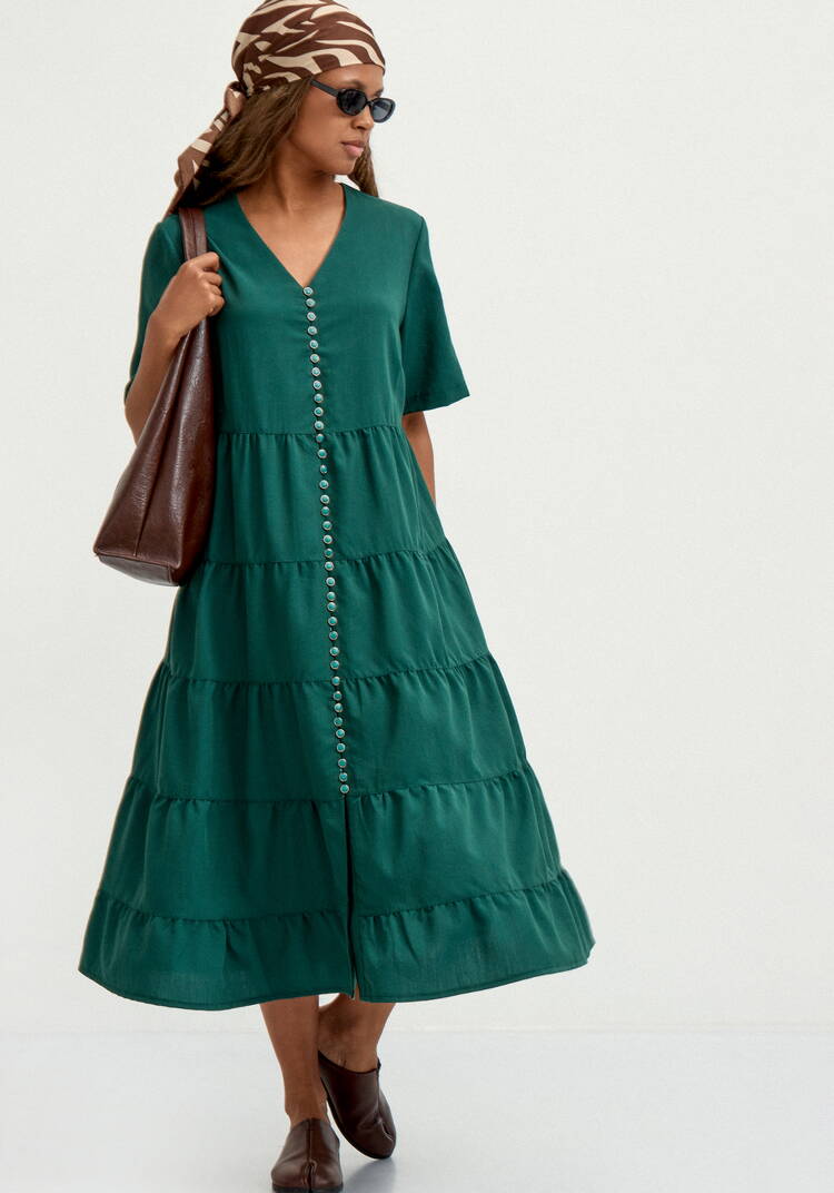 Платье многоярусное свободное шир.  750, рис. 8