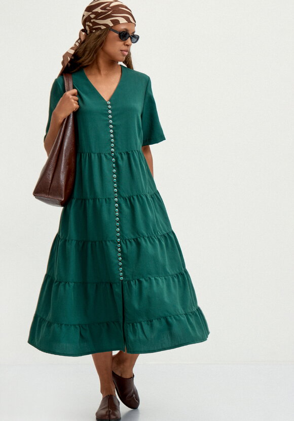 Платье многоярусное свободное шир.  580, рис. 8