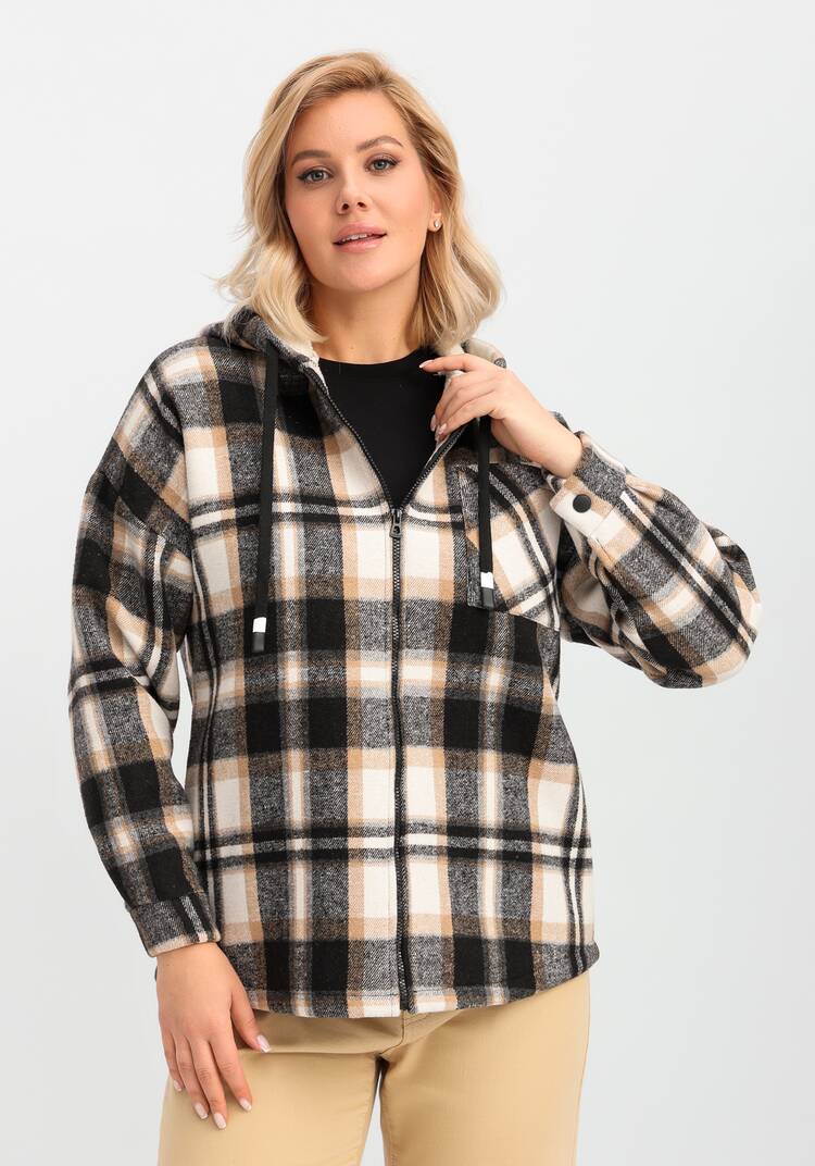 Толстовка утеплённая в клетку шир.  750, рис. 8