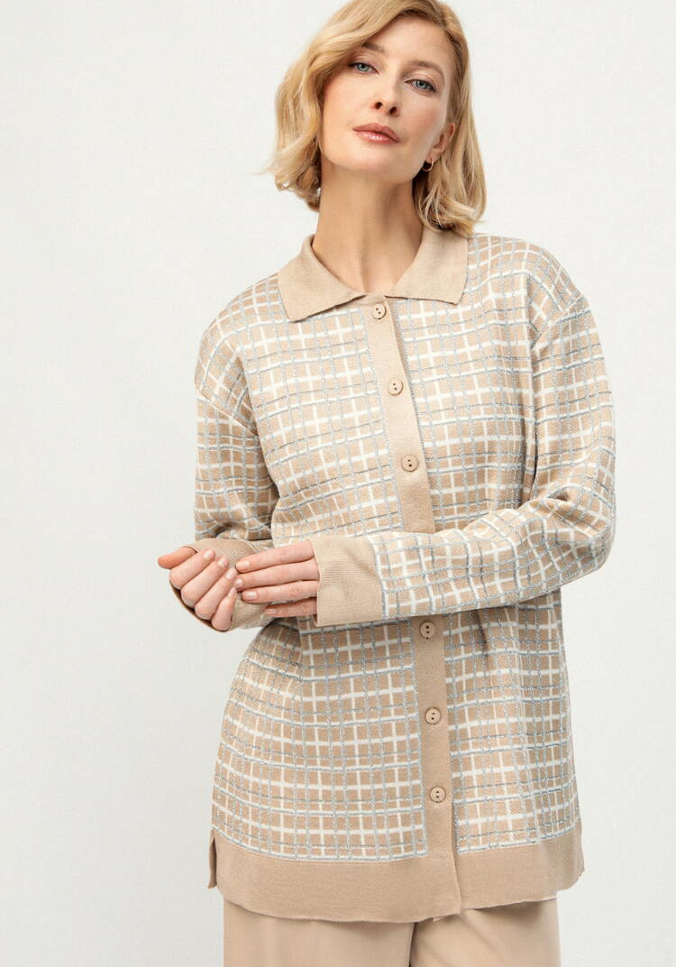 Рубашка-джемпер с отложным воротником клетка шир.  750, рис. 10