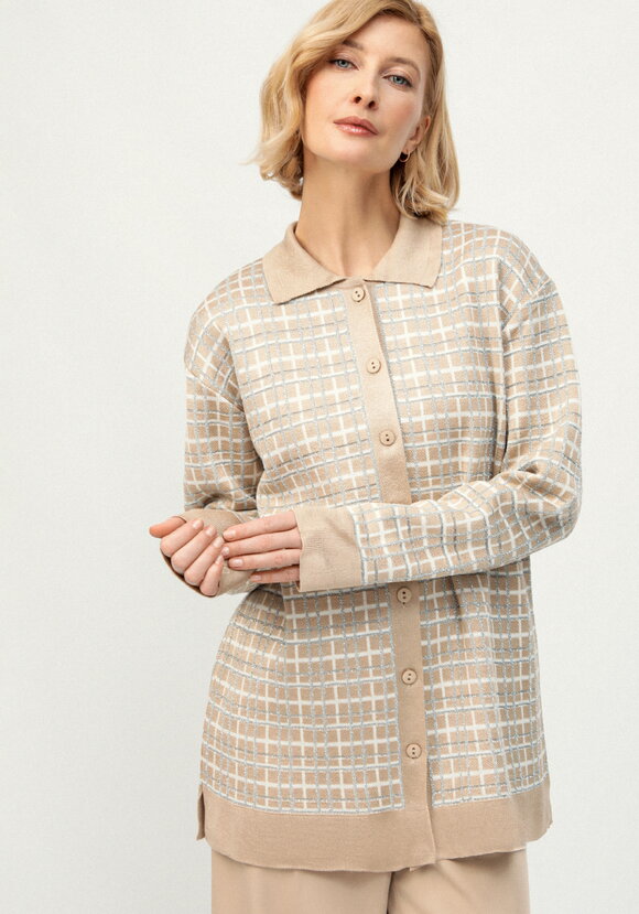 Рубашка-джемпер с отложным воротником клетка шир.  580, рис. 10