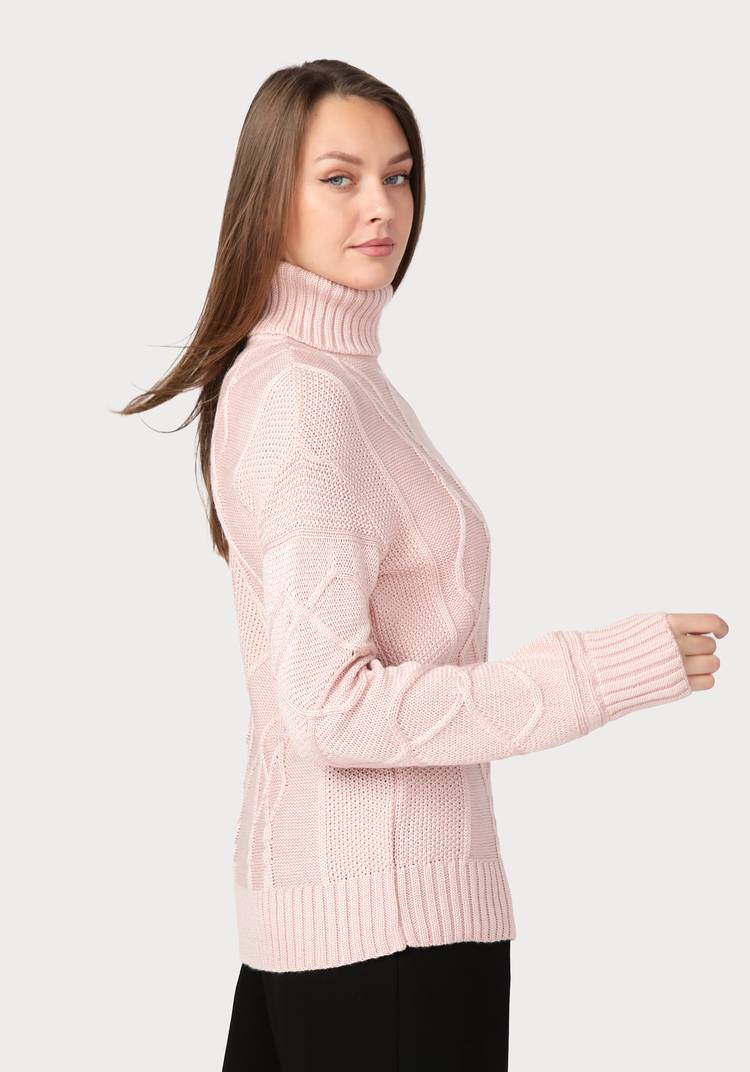 Свитер женский в технике араны с метанитью шир.  750, рис. 4