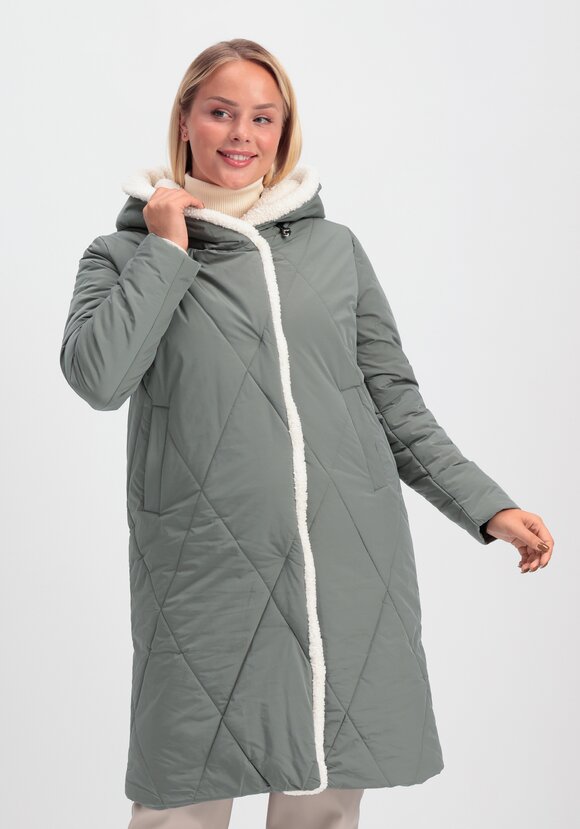 Пальто с меховой опушкой и капюшоном шир.  580, рис. 28