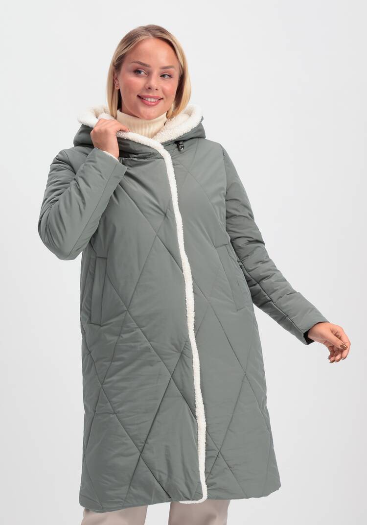 Пальто с меховой опушкой и капюшоном шир.  750, рис. 28