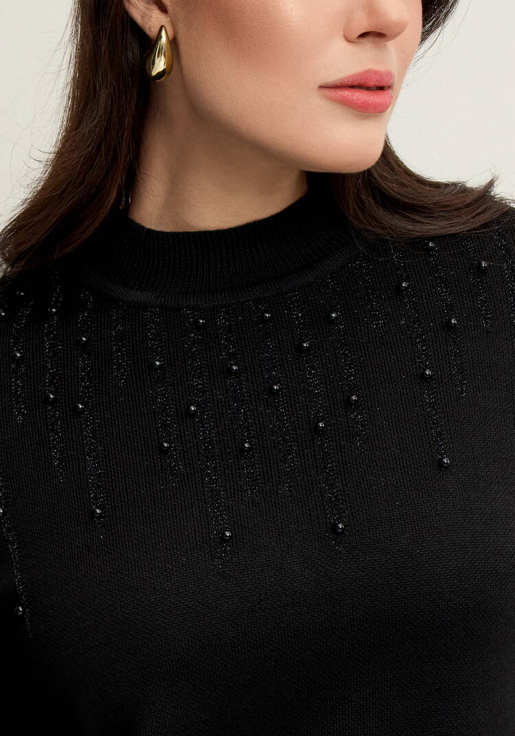 Джемпер с жемчугом и метанитью шир.  750, рис. 25