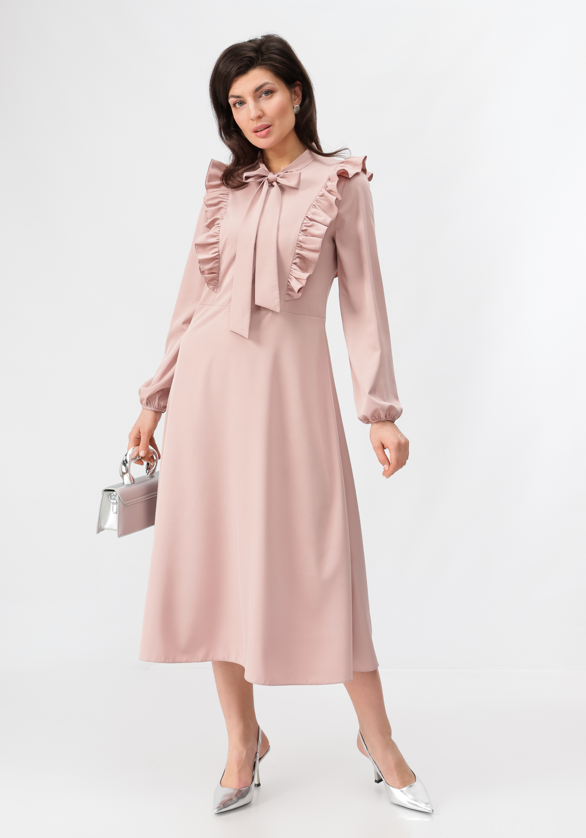 Платье с бантом свободного кроя Vivienne Mare, цвет розовый, размер 56 - фото 10