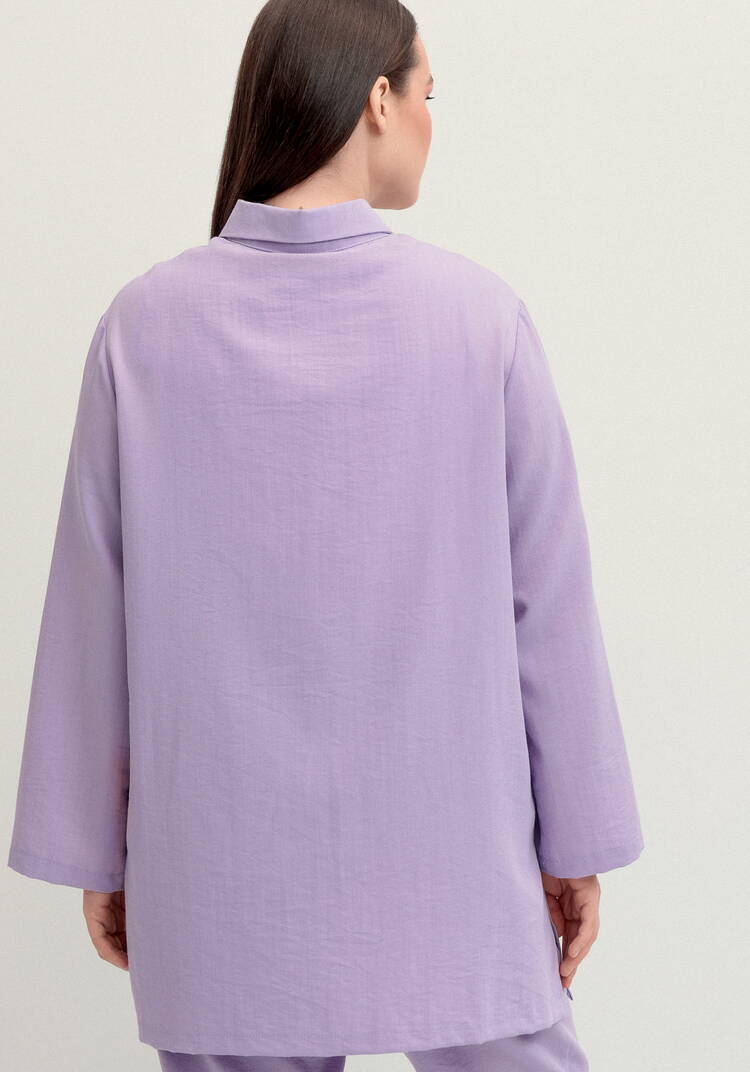 Рубашка на пуговицах свободного кроя шир.  750, рис. 3