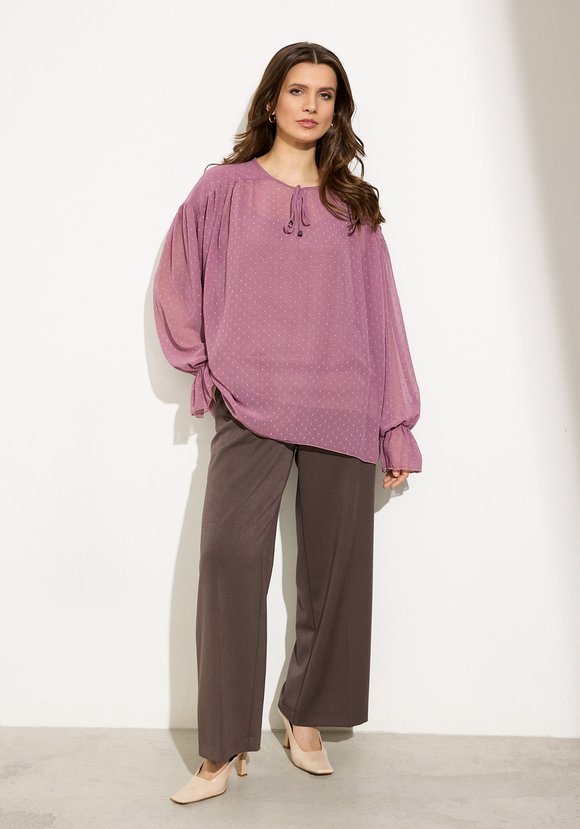 Блуза из фактурного шифона шир.  580, рис. 4